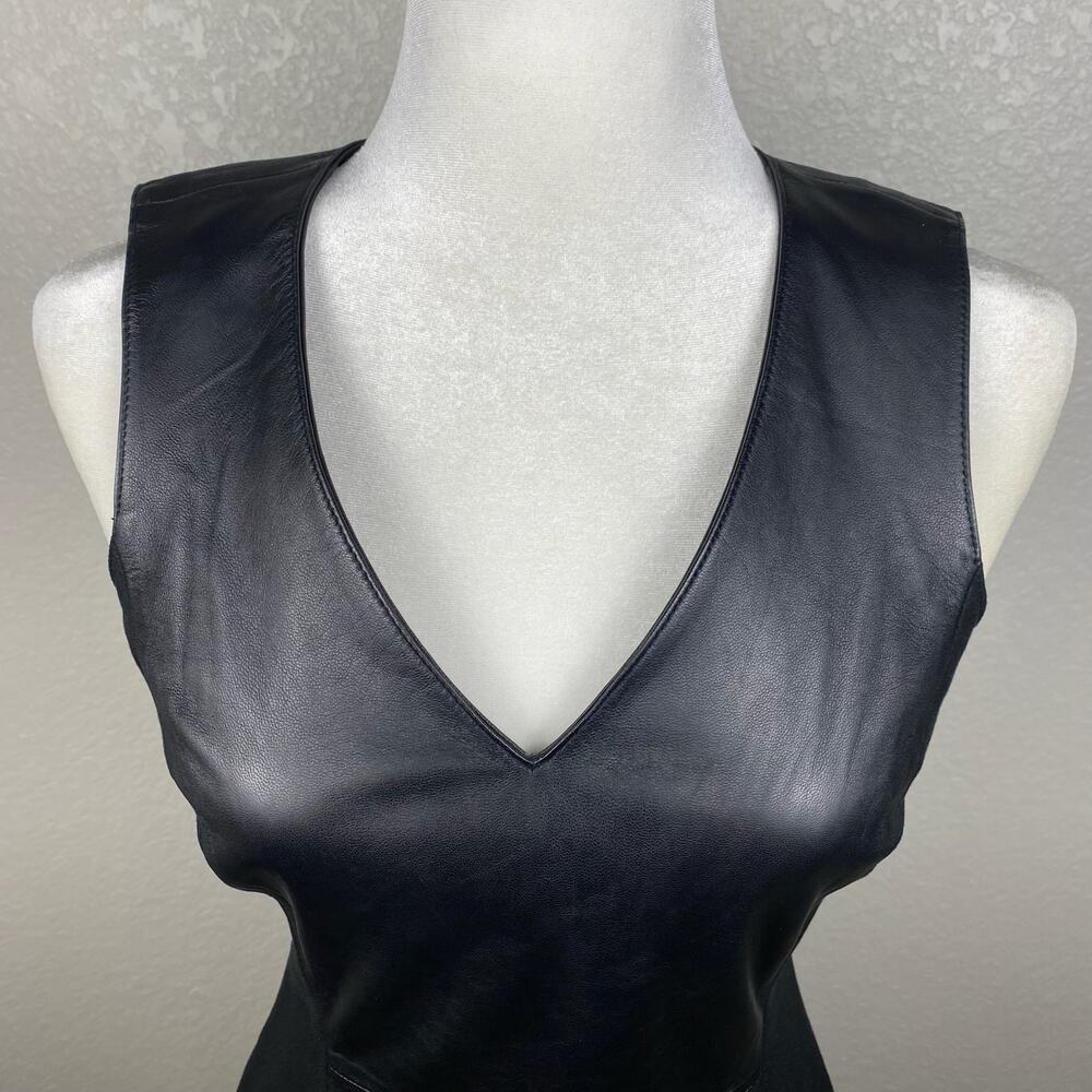 Banana Republic Black Sheath Midi Dress V-Neck Sleeveless - Picture 4 of 14